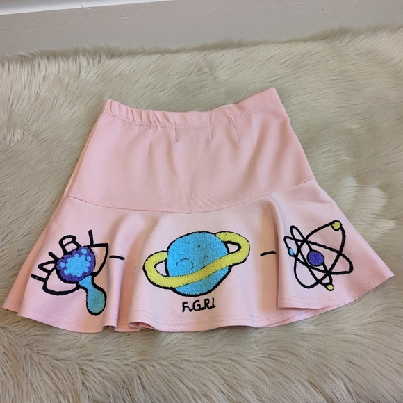 Funny Guerilla pale pink mini skirt with space theme size xs - Picture 5 of 7